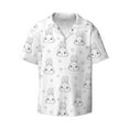 thumbnail image 5 of Picia Heart Rabbit Men's Linen Shirts Short Sleeve Cuban Beach Shirts Casual Shirts Button Down Shirt for Men Beach Summer Wedding Shirt-3X-Large, 5 of 7