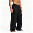 thumbnail image 5 of SAWOBUUN Men's Pleated Dress Pants Wide Leg Trousers Loose Fit Straight Leg Casual Slacks for Business with Pockets, 5 of 6