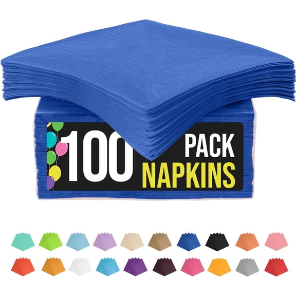 Dark Blue Napkins Disposable Everyday 100 Pcs 2 Ply Dark Blue Dinner Napkins Bulk For Parties & Party Supplies