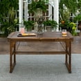 Walker Edison Acacia Wood Rectangular Patio Butterfly Dining Table