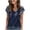 Dark Blue, variant on Womens Plus Size Satin Tops Summer Dressy Casual Silk Shirts Cap Sleeve V Enck Work Blouses Vacation Travel(Coffee, 3XL)