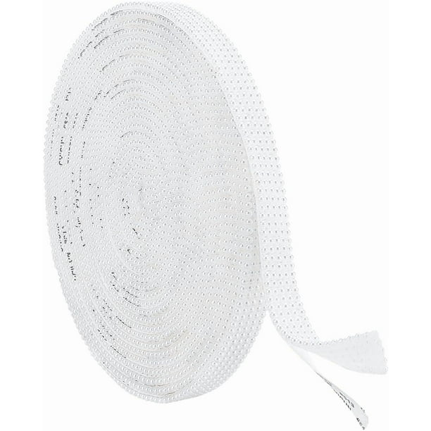 Rollo de perlas autoadhesivas de 6 yardas, 5 filas, cinta de perlas blancas, tiras de rollo de cinta de perlas