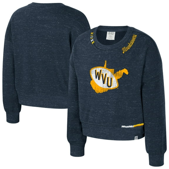 Girls Youth Colosseum  Navy West Virginia Mountaineers Just a Minute Sweatshirt