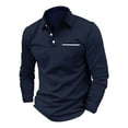 thumbnail image 6 of WTXUE Polos Long Sleeve, Lapel Golf Shirts for Men Spring Autumn Casual Button T Shirt Top Solid | Workwear for Men Navy 3XL, 6 of 6