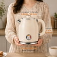 thumbnail image 2 of Mecity Retro Electric Kettle, 1.7L Hot Water Boiler with Thermometer, Stainless Steel Interior, 1500W Fast Boil Tea Kettle, Double Wall Cool Touch, Wide Mouth, Cream, 2 of 8