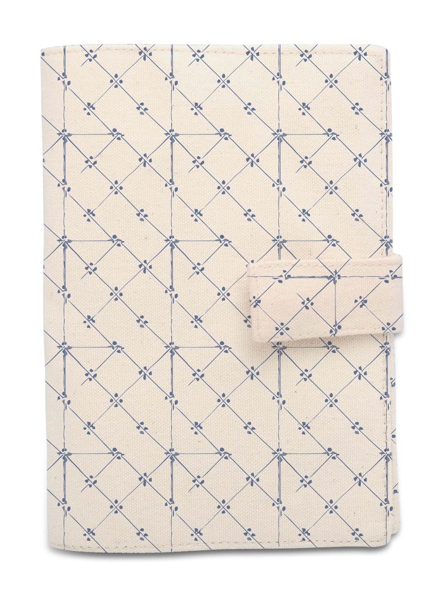 Vietsbay Indigo Blue Tile6 Beige Printed Canvas Passport Holder Cover