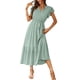 thumbnail image 1 of Vestido PRETTYGARDEN Maxi Bohemio Verde con Cinturón y Escote Cruzado Talla XXL, 1 of 8