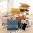 thumbnail image 2 of GENEMA Boho Morocco Tufted Throw Pillow Case Minimalist Striped Woven Knitted Irregular Fringe Tassels Decorative Cushion Cover, 2 of 19