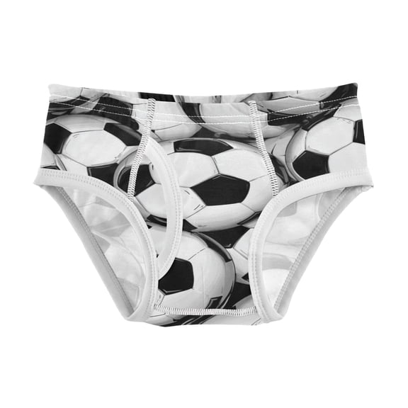 Cotton Triangle Briefs 2T-8Y, Comfortable Breathable Safety Standard Toddler & Little Kids Underwear Classic Soccer Tile Pattern
