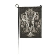 JSDART Muscle Angry Dog Bodybuilder Scary Teeth Gym Strong Fitness Head Garden Flag Decorative Flag House Banner 28x40 inch
