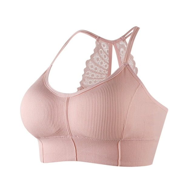 biudgviw Sports Bras for Women Ribbed No Underwire Full Coverage Support Racerback Bralettes Soft Comfortable Bras