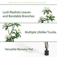 thumbnail image 6 of IARTTOP 5.7ft Artificial Plumeria Plant Fake Yellow Flower Green Leaves Evergreen Tree With Pot For Home Office Indoor Outdoor Party Decor, 6 of 13