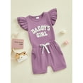 thumbnail image 3 of Bslissey Toddler Baby Girls Shorts Sets Fly Sleeve T-shirt Fuzzy Letter Embroidery Tops + Elastic Waist Shorts 6M 12M 18M 24M 3T Infant Summer 2Pcs Casual Outfits, 3 of 9