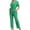 Green, variant on Xfvqtps Scrubs for Women Scrub Tops Drawstring Scrub Pants Set Solid Color Loose Drawstring Pants with Pocket Caregiver Short Sleeve V-Neck Blouses Nursing Uniform Set Olive Green