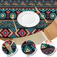 thumbnail image 4 of Elastic Edge Round Table Cover with Bohemian Floral Design - Vibrant Stretch Fit Tablecloth for Dining Room Kitchen - 52 to 56 Inch, 4 of 7