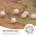 thumbnail image 2 of Raindrops 120pcs Round Head Thumb Tacks Cork Board Pushpins Decorative Wooden Push Pin, 2 of 8