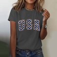 thumbnail image 6 of Bovemsi 4Th of July Oversized Shirt Women Casual Printing Short Sleeves Round Neck Loose T Shirt Blouse Tops, Gray Women's Summer Short Sleeve T-Shirts, L, 6 of 8
