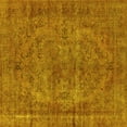 thumbnail image 1 of Ahgly Company Machine Washable Indoor Square Oriental Yellow Industrial Area Rugs, 3' Square, 1 of 4
