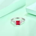 thumbnail image 4 of Blaniy Infinity Trinity Irish Celtic Knot Ring for Women 925 Sterling Silver Statement Ring Princess Cut Ruby Ring July Birthstone Jewelry Gifts for Her Size 7, 4 of 6