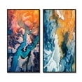 thumbnail image 2 of Designart "Majestic Aerial View Arctic Rivers and Icebergs V" Glacier Framed Wall Art Set Of 2 - Country Blue Frame Gallery Set For Office Decor, 2 of 6
