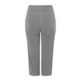 thumbnail image 7 of felwors Womens Yoga Capri Pants High Waist Capri Leggings with Pockets Wide Leg Crop Exercise Workout Summer Pants Grey, XXL, 7 of 7