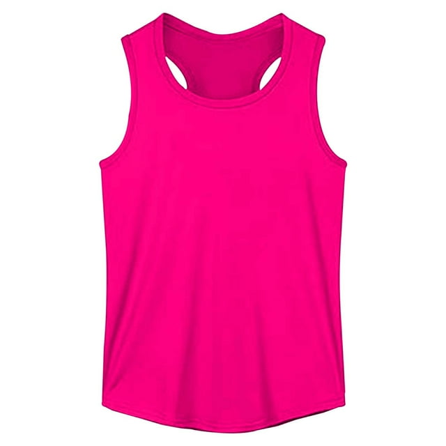 Débardeurs Moulants en Coton pour Filles, Enfants, Unis, Col Rond, Sans Manches, Camisoles d'Été Extensibles et Ajustées