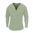 thumbnail image 4 of Tisuna Men Long Sleeve T-Shirts Comfortable V Neck Tops Men Solid Tee Shirts For Fitness Sports Size S, 4 of 5