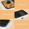 thumbnail image 3 of Electric Hot Pot with Grill-2 in 1 Indoor Shabu Shabu Pot, Separate Dual Temperature Control & Non-stick Pan, Smokeless KBBQ Hotpot Grill Combo for Barbecue, Frying, Soup, and Hot Pot, White, 3 of 13