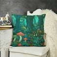 thumbnail image 2 of SHANXI Emerald Forest Keepers. Fairy Woodland Creatures. Tree, Plants and Mushrooms Velvet Throw Pillow Covers Sofa Pillowcase Car Square Throw Pillowcases Home Decoration  18x18in, 2 of 5