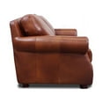 thumbnail image 6 of Bowery Hill Traditional Leather Loveseat with Nailhead Details in Brown, 6 of 6