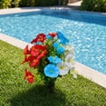 thumbnail image 6 of Artificial Orange Mum Topiary Outdoor Fall Decor with Ground Stake for Porch, Garden Planters, 6 of 9