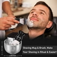 thumbnail image 6 of LEPONIX Men's Shaving Kit with Safety Razor, Sandalwood Cream, Aftershave Balm, Brush, Bowl & Apron Bib, 6 of 8