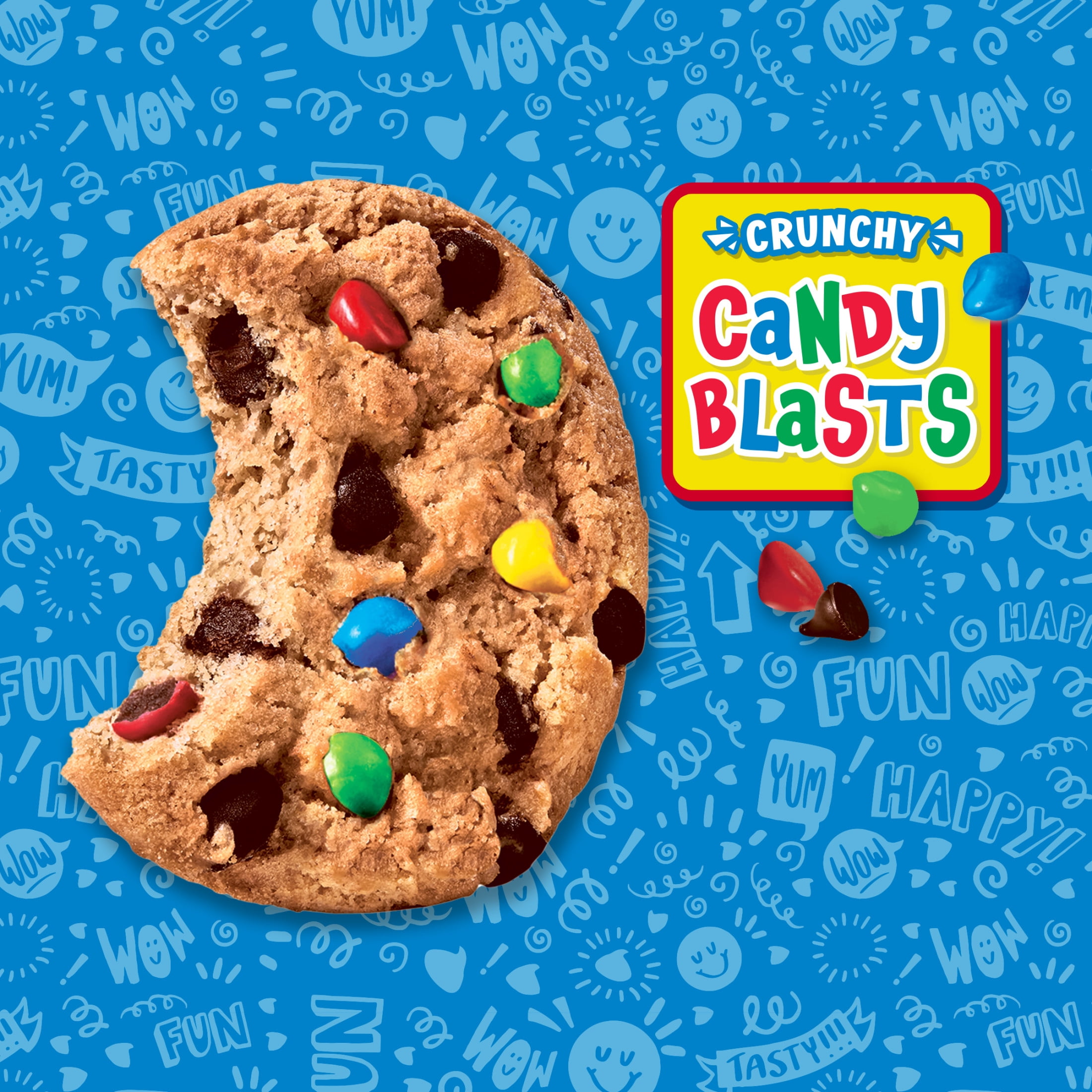 (3 pack) CHIPS AHOY! Crunchy Candy Blasts Fudgy Chocolate Chip Cookies, 12.4 oz