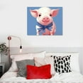 thumbnail image 3 of Creowell Fall Decor Cartoon Pink Piglet Canvas Wall Art Picture 20x16in for Living Room Bedroom Art Modern 20x16in, 3 of 3