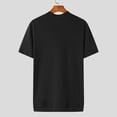 thumbnail image 7 of INCERUN Men Short Sleeves Round Neck Solid Color Basic T-Shirts Casual Skinny Tops Shirt, 7 of 7