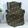 thumbnail image 4 of Floral Soft Flannel Fleece Throw Blanket, Modern Overlapping Circle and Flora Pattern on Black Colorful Abstract Art Design, Cozy Plush for Indoor and Outdoor Use, 50" x 70", Multicolor, by Ambesonne, 4 of 5