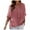 Pink, variant on Women's Plus Size Summer Linen V Neck Blouse Oversized Loose Fit Casual Short Sleeve Button Up Top Comfortable Breathable Stylish