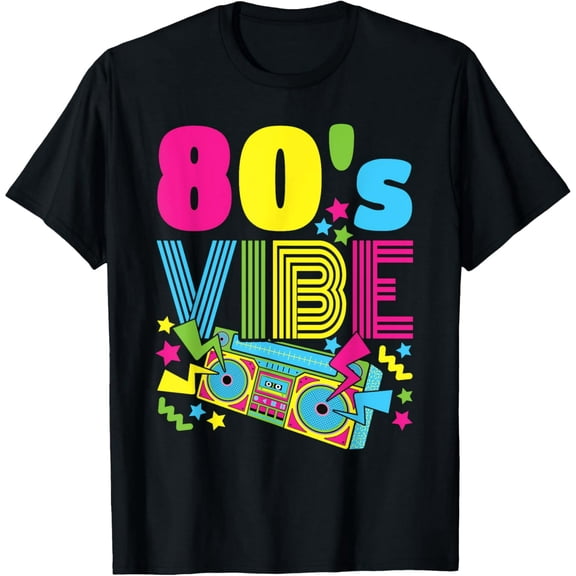 80s Vibe 1980s Fashion 80s Theme Outfit Eighties 80s Costume T-Shirt Casual Short Sleeve Shirt