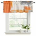thumbnail image 2 of Burnt Orange Gray Valances for Windows, Decorative Rod Pocket Window Valance Curtains, Geometric Oil Painted Abstract Modern Short Curtain Drapes for Kitchen/Living Room, 2 Panels, 54" W x 18" L, 2 of 8