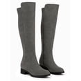 thumbnail image 4 of BLISSFUL STEP Halloween Women's Knee High Boots Chunky Heel Faux Suede Fall Winter Boots Gray 10, 4 of 8