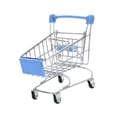 thumbnail image 3 of Mini carrito de compras, carrito de supermercado en miniatura para guardar juguetes para niñas, niños y niñas. Azul claro, 3 of 9