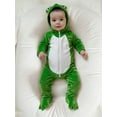 thumbnail image 4 of BemeyourBBs Baby Halloween Romper Zipper Footed Hooded Long Sleeve Frog Jumpsuit, 4 of 9