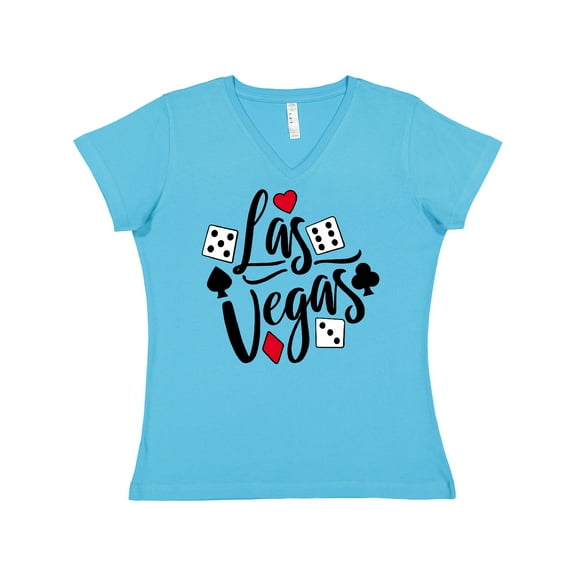 Inktastic Las Vegas- Dice and Card Suites Women's V-Neck T-Shirt