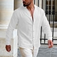 thumbnail image 7 of Fnooota Mens Casual Button Down Shirts, Lightweight Breathable Long Sleeve Holiday Summer Shirts White Size 3XL, 7 of 7