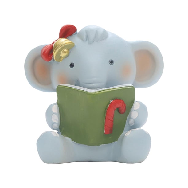 Figuras de decoración navideña de dibujos animados para decoración de estanterías navideñas de interior y hogar Bebé elefante