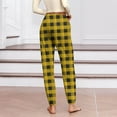 thumbnail image 4 of Miluxas Womens Comfy Lounge Plaid Pants Loose Yoga Pants Drawstring Soft Pajama Pants with Pockets Yellow XL(XL), 4 of 6