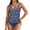#677-Navy, variant on Warop Women's High Waisted V-Neck Printed Bikini, Ruched Tummy Control with Adjustable Halter Neck for Vacation