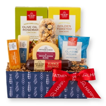 Hickory Farms Father’s Day Gourmet Favorites Gift Basket​, 8 pieces | Sausage and Cheese