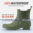 thumbnail image 4 of Women's Waterproof Chelsea Rain Boots, Slip-Resistant Rubber Garden Shoes, Green, Size 10, 4 of 6