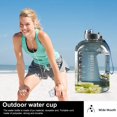 thumbnail image 4 of Botella de agua de gran capacidad Taza transparente con diseño de marcador de tiempo (gris), 4 of 4